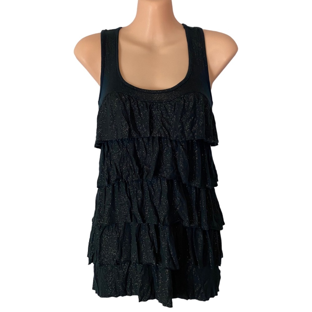 3/$30 Talula (Aritzia) Sparkling Black Layered Tank Top